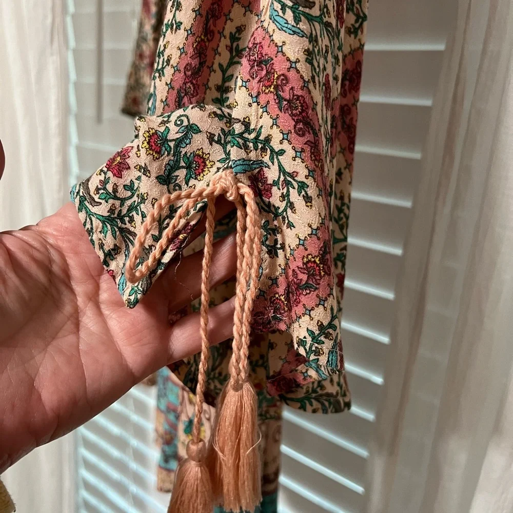 Bohemian Floral Kimono Duster - Picture 6 of 10